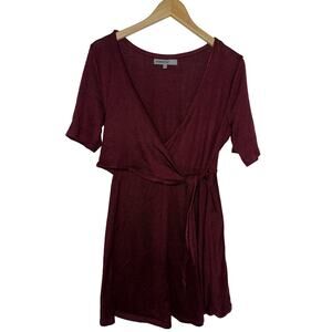 Bailey Surplice Mini Sweater Dress Merlot Christmas Plus Size XL Winter Fall